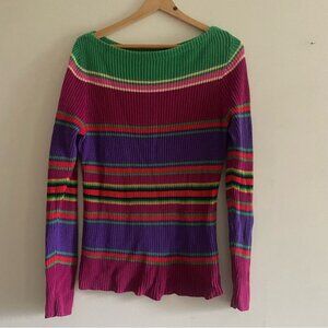 Lauren Ralph Lauren multicoloured striped boatneck sweater
